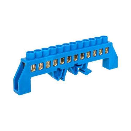 Шина нулевая N 8х12 12 отверстий синий нейлоновый корпус комбинированный латунь розн. стикер PROxima EKF sn0-125-12-dn-r sn0-125-12-dn-r