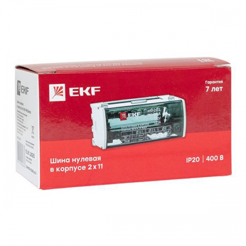Шина нулевая в корпусе 2х11 EKF sn0-2x11 sn0-2x11