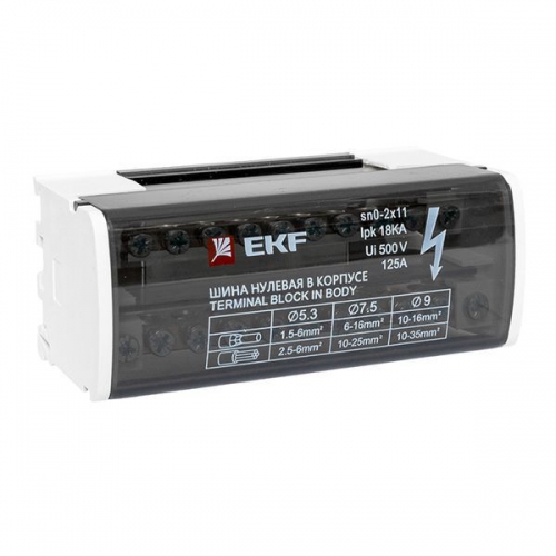 Шина нулевая в корпусе 2х11 EKF sn0-2x11 sn0-2x11