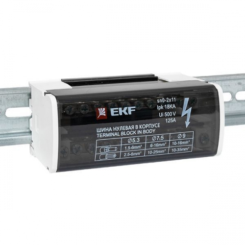 Шина нулевая в корпусе 2х11 EKF sn0-2x11 sn0-2x11