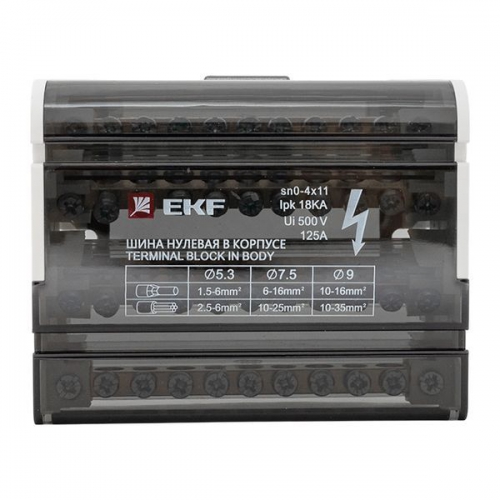 Шина нулевая в корпусе 4х11 EKF sn0-4x11 sn0-4x11