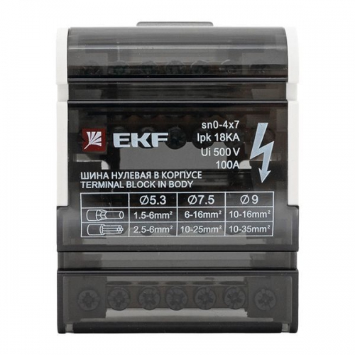 Шина нулевая в корпусе 4х7 EKF sn0-4x7 sn0-4x7