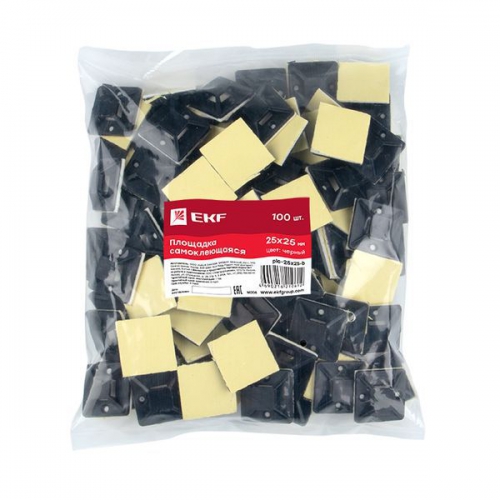 Площадка самоклеящаяся 25х25мм черн. (уп.100шт) EKF plc-25x25-b plc-25x25-b