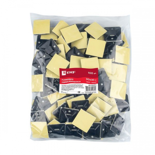Площадка самоклеящаяся 30х30мм черн. (уп.100шт) EKF plc-30x30-b plc-30x30-b