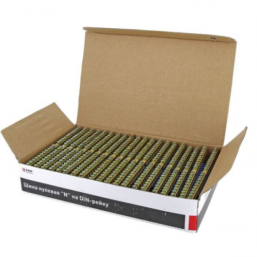 Шина нулевая N 6х9 20 отвер. латунь син. изолятор на DIN-рейку PROxima EKF sn0-63-20-d sn0-63-20-d