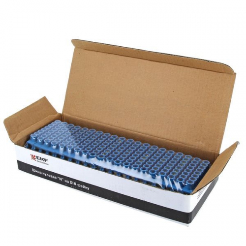 Шина нулевая N 6х9 8 отвер. латунь син. нейлоновый корпус комбинированный PROxima EKF sn0-63-08-dn sn0-63-08-dn