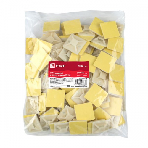 Площадка самоклеящаяся 30х30мм бел. (уп.100шт) EKF plc-30x30 plc-30x30