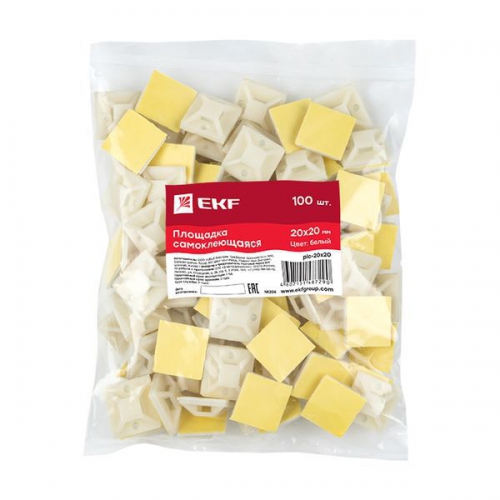 Площадка самоклеящаяся 20х20мм бел. (уп.100шт) EKF plc-20x20 plc-20x20