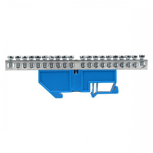 Шина нулевая N 6х9 20 отверст. цинк син. изолятор на DIN-рейку PROxima EKF sn1-63-20-d sn1-63-20-d