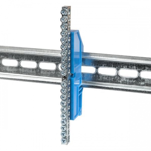 Шина нулевая N 6х9 20 отверст. цинк син. изолятор на DIN-рейку PROxima EKF sn1-63-20-d sn1-63-20-d