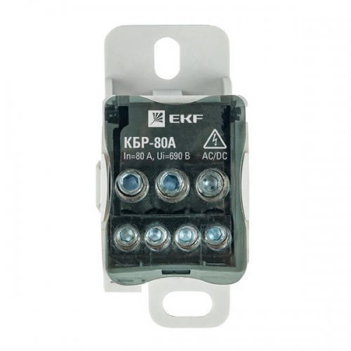 Блок распределительный КРОСС крепеж на панель и DIN КБР-80А EKF plc-kbr80 plc-kbr80