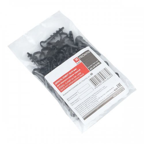 Дюбель-хомут d5х10мм для плоского кабеля черный (уп.100шт) PROxima EKF plc-cd1-5x10b plc-cd1-5x10b