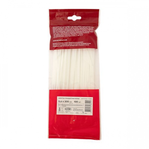 Хомут P6.6 3.6х200 FlexLock стандартный бел. (уп.100шт) PROxima EKF plc-fl-ctsw-3.6x200 plc-fl-ctsw-3.6x200