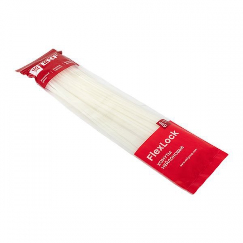 Хомут P6.6 4.8х400 FlexLock стандартный бел. (уп.100шт) PROxima EKF plc-fl-ctsw-4.8x400 plc-fl-ctsw-4.8x400