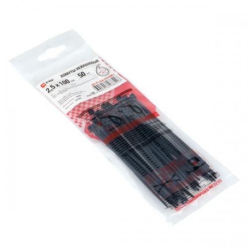 Хомут P6.6 2.5x100 FlexLock стандартный черн. (уп.50шт) PROxima EKF plc-fl-ctsb-2.5x100-r plc-fl-ctsb-2.5x100-r