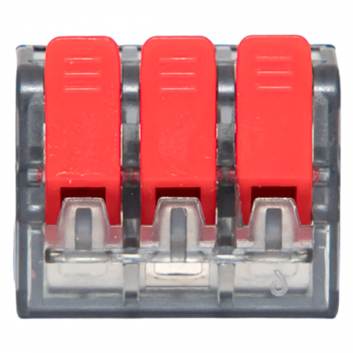 Клемма строительно-монтажная СМК 221-413 3-проводная 0.2-4кв.мм (уп.100шт) PROxima EKF plc-smk-221-413 plc-smk-221-413