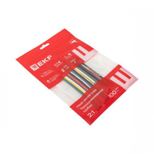 Набор трубок термоусадочных 1/0.5, 1.5/0.75, 2/1, 2.5/1.25, 3/1.5 (6 цветов по 5шт 100мм) PROxima EKF tut-n-2-r tut-n-2-r