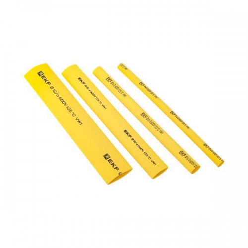 Набор трубок термоусадочных 4/2, 6/3, 8/4, 10/5, 12/6 (7 цветов по 5шт 100мм) PROxima EKF tut-n-4-r tut-n-4-r