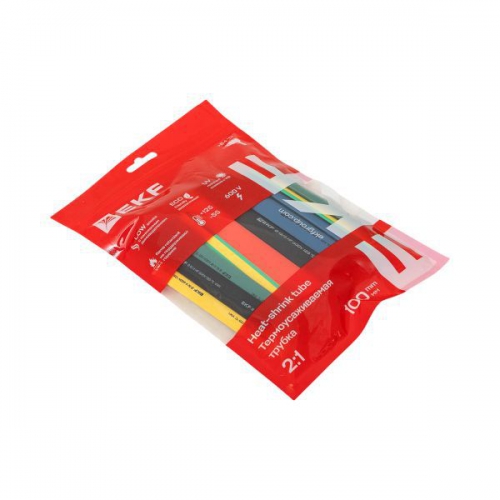 Набор трубок термоусадочных 4/2, 6/3, 8/4, 10/5, 12/6 (7 цветов по 5шт 100мм) PROxima EKF tut-n-4-r tut-n-4-r