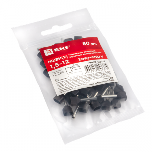 Наконечник штыревой втулочный НШвИ(2) 1.5-12 (уп.50шт) EKF nhvi2-1.5-12 nhvi2-1.5-12