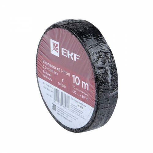 Изолента ХБ 1-ПОЛ 20мм (рул.10м) (125г) PROxima EKF plc-hb-pol1-5 plc-hb-pol1-5