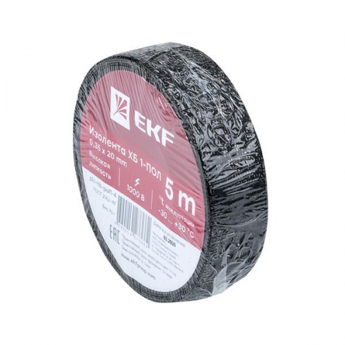 Изолента ХБ 1-ПОЛ 20мм (рул.5м) (70г) PROxima EKF plc-hb-pol1-4 plc-hb-pol1-4
