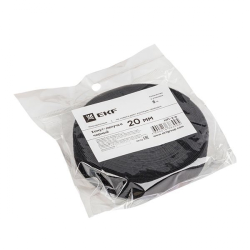 Хомут-липучка 20мм черн. (5м/ролл) PROxima EKF hlft-2-b hlft-2-b