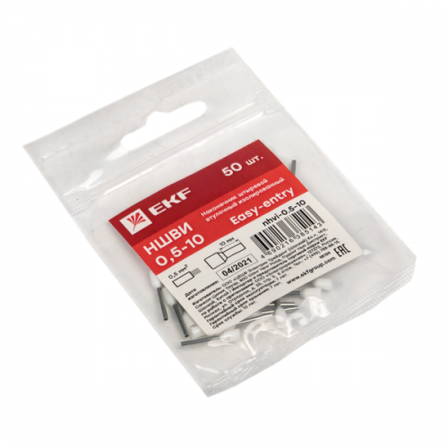 Наконечник штыревой втулочный НШвИ 0.5-10 (уп.50шт) PROxima EKF nhvi-0.5-10 nhvi-0.5-10