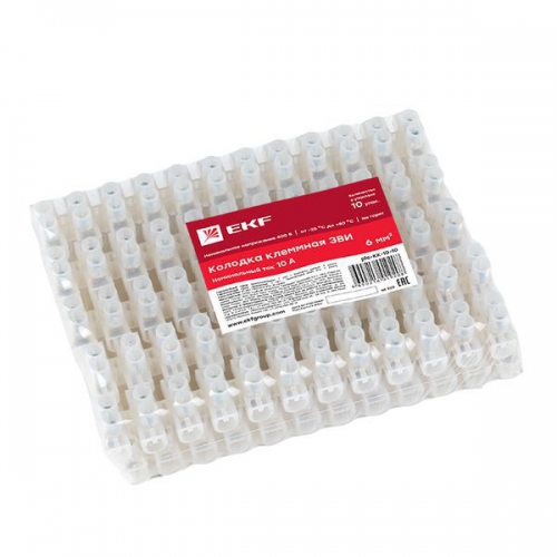 Колодка клеммная 10кв.мм 10А полистирол PROxima EKF plc-KK-10-10 plc-KK-10-10