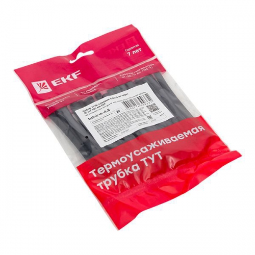 Набор трубок термоусадочных ТУТк клеевые 4.8/1.6 нг черн. по 100мм (уп.20шт) PROxima EKF tut-k-n-4.8 tut-k-n-4.8