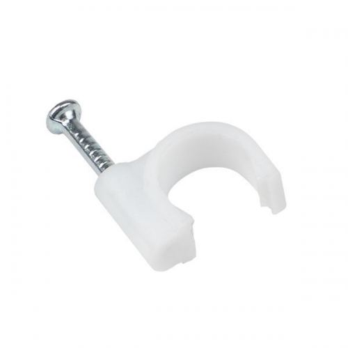 Скоба крепежная круглая с гвоздем 8мм пластик. (уп.50шт) EKF plcn-sr-8 plcn-sr-8