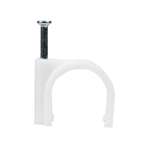 Скоба крепежная круглая с гвоздем d16мм пластик. (уп.50шт) EKF plcn-sr-16 plcn-sr-16