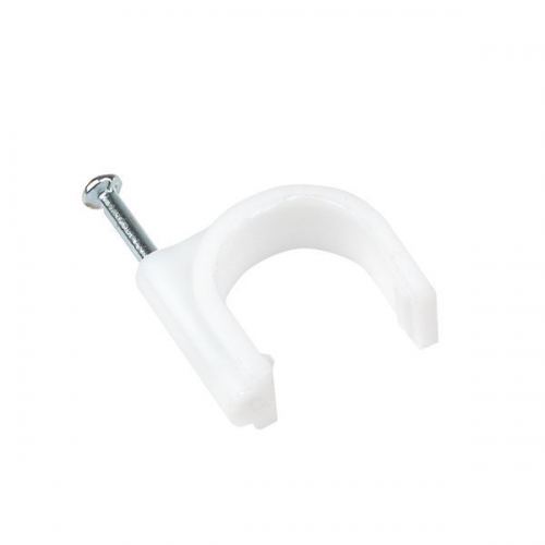 Скоба крепежная круглая с гвоздем d16мм пластик. (уп.50шт) EKF plcn-sr-16 plcn-sr-16