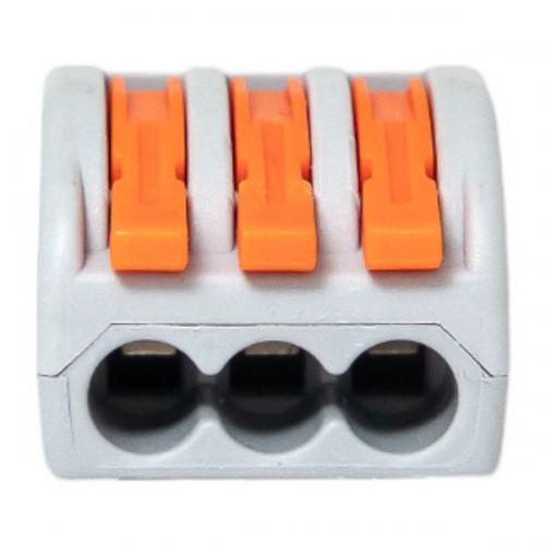 Клемма строительно-монтажная СМК 222-413 3-проводная 0.08-2.5кв.мм с рычагом (уп.100шт) PROxima EKF plc-smk-413 plc-smk-413