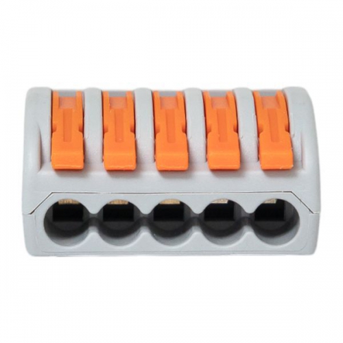 Клемма строительно-монтажная СМК 222-415 5-проводная 0.08-2.5кв.мм с рычагом (уп.100шт) PROxima EKF plc-smk-415 plc-smk-415