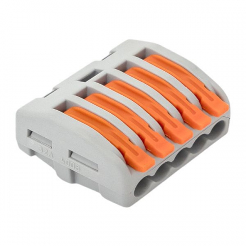 Клемма строительно-монтажная СМК 222-415 5-проводная 0.08-2.5кв.мм с рычагом (уп.100шт) PROxima EKF plc-smk-415 plc-smk-415