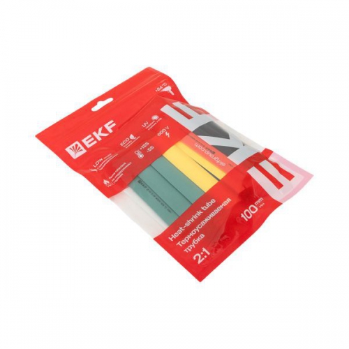 Набор трубок термоусадочных тонкостен. 10/5 (7 цветов по 3шт 100мм) EKF tut-n-10 tut-n-10