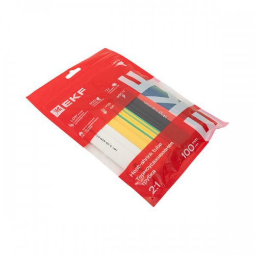 Набор трубок термоусадочных тонкостен. 12/6 (7 цветов по 3шт 100мм) EKF tut-n-12 tut-n-12