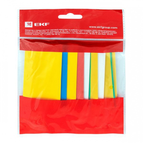 Набор трубок термоусадочных тонкостен. 30/15 (7 цветов по 3шт 100мм) EKF tut-n-30 tut-n-30