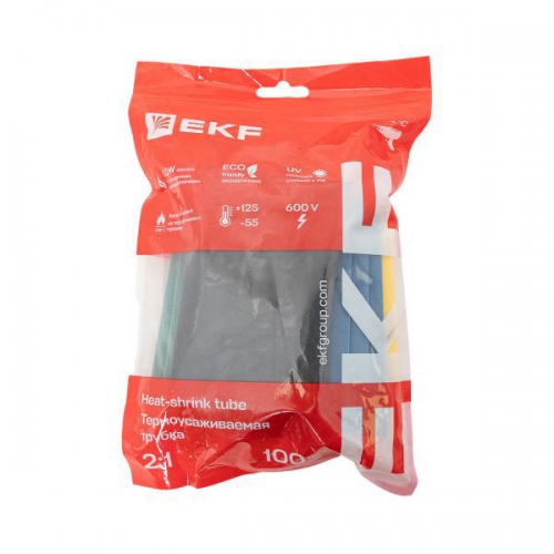 Набор трубок термоусадочных тонкостен. 40/20 (7 цветов по 3шт 100мм) EKF tut-n-40 tut-n-40