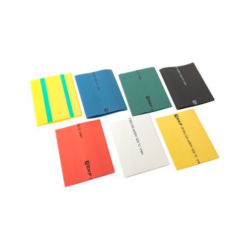 Набор трубок термоусадочных тонкостен. 50/25 (7 цветов по 3шт 100мм) EKF tut-n-50 tut-n-50