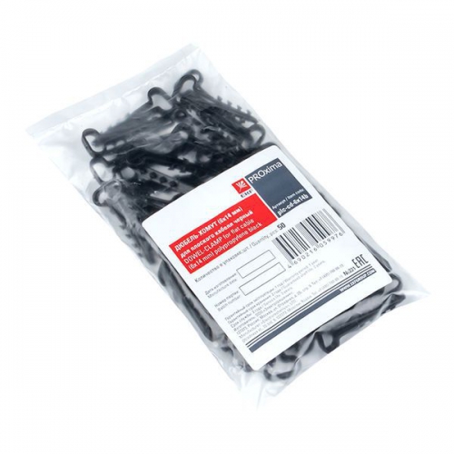 Дюбель-хомут d6х14мм для плоского кабеля полипропилен черн. (уп.50шт) EKF plc-cd-6x14b plc-cd-6x14b