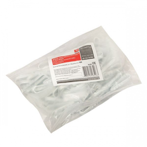 Дюбель-хомут d5-10мм для круглого кабеля бел. (уп.100шт) PROxima EKF plc-ncc-5x10w plc-ncc-5x10w