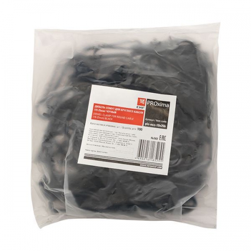 Дюбель-хомут d19-25мм для круглого кабеля черн. (уп.100шт) PROxima EKF plc-ncc-19x25b plc-ncc-19x25b