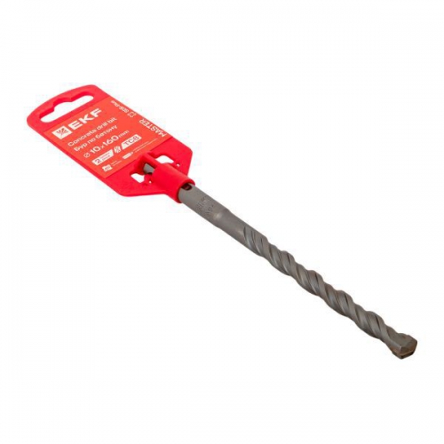 Бур по бетону SDS-plus 10х160мм 2 резца 4S спираль Master EKF db-10-160-2x4 db-10-160-2x4