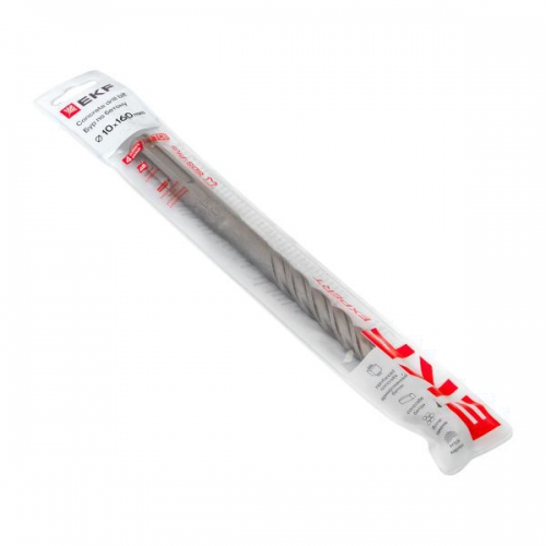 Бур по бетону SDS-plus 10х160мм 4 резца 4S спираль Expert EKF db-10-160-4x4 db-10-160-4x4