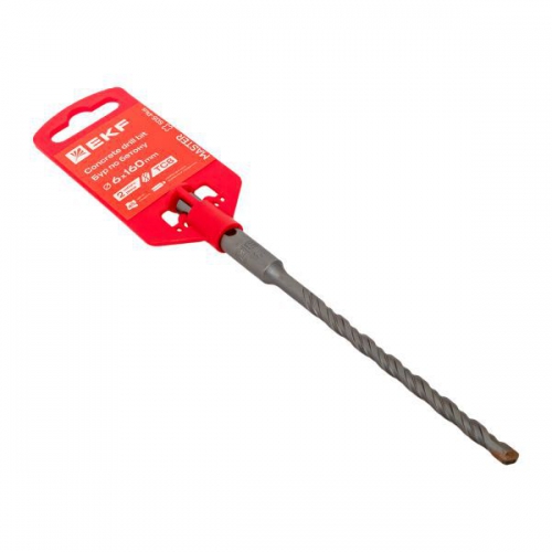 Бур по бетону SDS-plus 6х160мм 2 резца 4S спираль Master EKF db-6-160-2x4 db-6-160-2x4