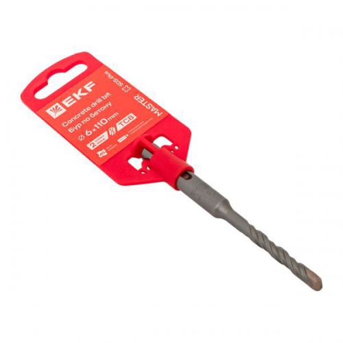 Бур по бетону SDS-plus 6х110мм 2 резца 4S спираль Master EKF db-6-110-2x4 db-6-110-2x4