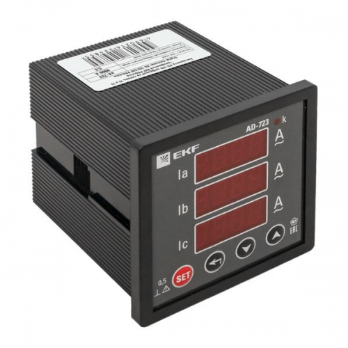 Амперметр цифровой AD-723 3ф на панель 72х72 EKF ad-723 ad-723