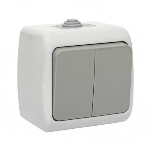 Выключатель 2-кл. ОП Мурманск 10А IP54 сер. EKF EFV10-023-30-54 EFV10-023-30-54